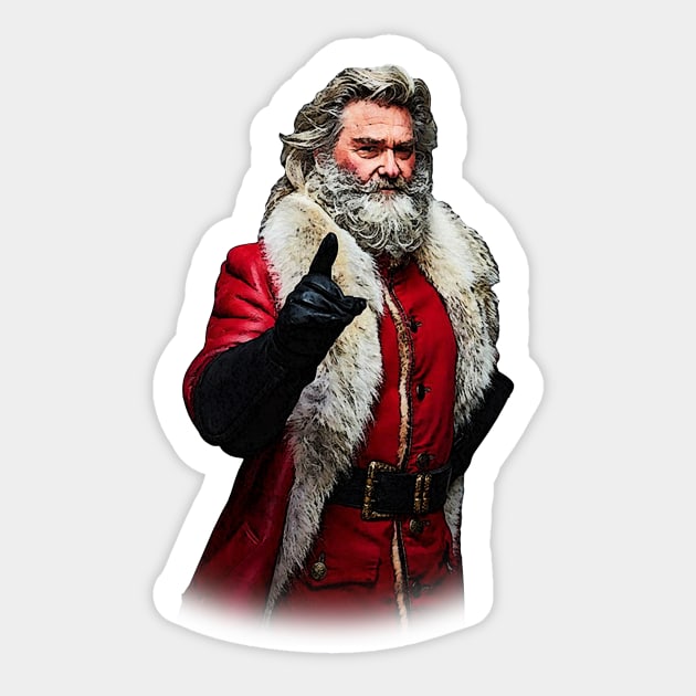 Kurt Russell Santa Sticker by BigOrangeShirtShop